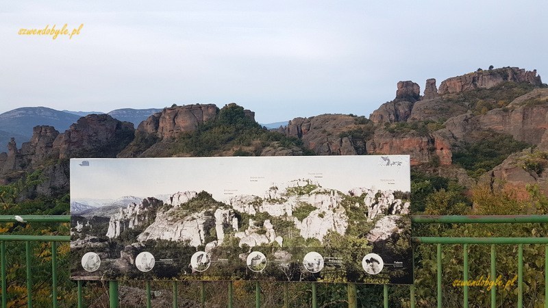 Bełogradczik - panorama skał od strony restauracji Mislen kmak. 