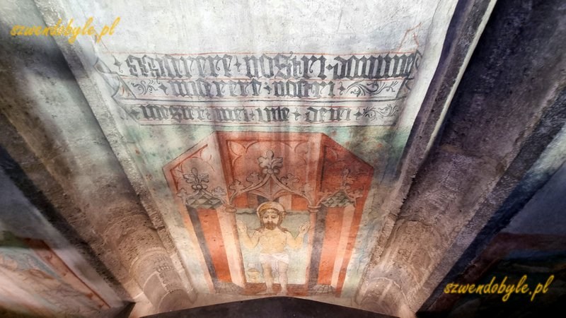 Czechy, Kutn&aacute; Hora. Wnętrze kościoła św. Jakuba. Widok z g&oacute;ry na polichromię przedstawiającą Jezusa.
20251227_145352-ink