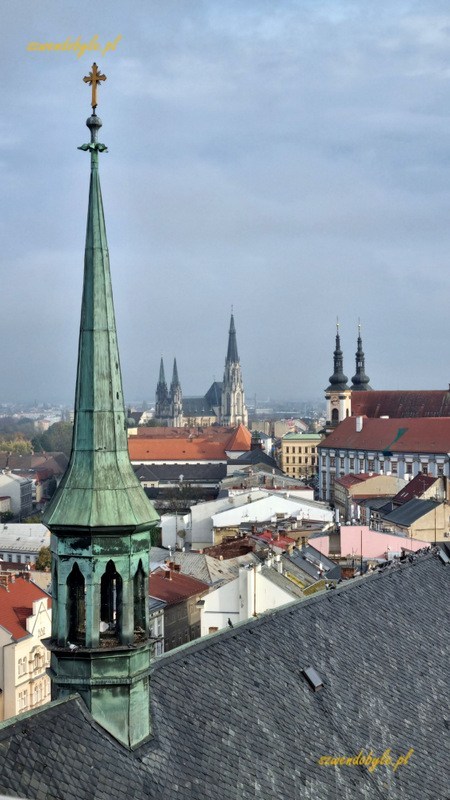 Ołomuniec, widok z wieży kościoła św. Maurycego w kierunku katedry św. Wacława.