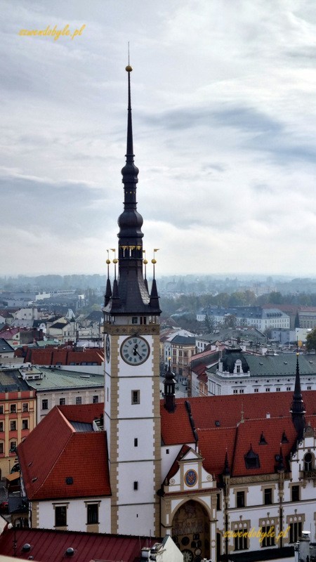 Ołomuniec. Widok na ratusz z wieży kościoła św. Maurycego.