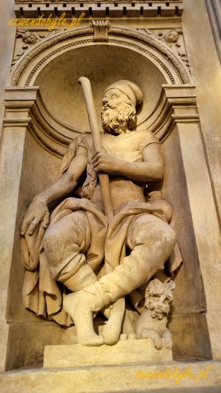 Praga, Loreta czyli kompleks pielgrzymkowy epoki baroku. Dziedziniec, domek loretański - zbliżenie na rzeźbę - figura pasterza. 20251226_105727-ink