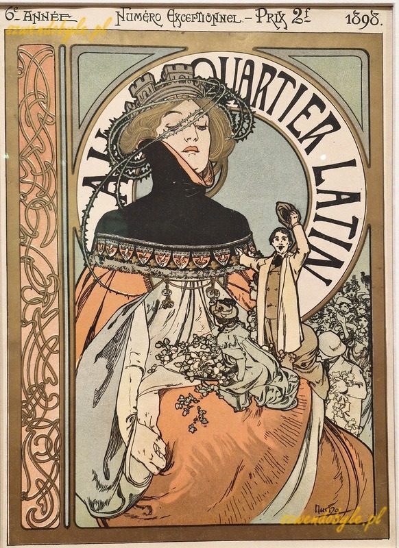 Czechy, Praga: In the Latin Quartier / Au Quartier Latin. Litografia 1898 (Muchovo Museum). 20251206_161812-ink