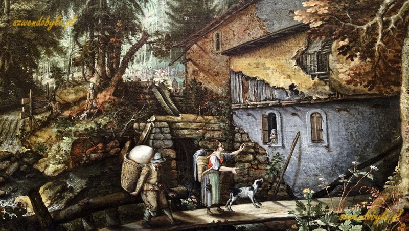 20251206_130504-ink Pieter Stevens, Krajina s vodn&iacute;m ml&yacute;nem, ok. 1610. Galeria Obraz&oacute;w Praskiego Zamku. 