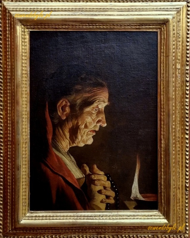20251206_135108-ink Mathias Stom (Stomer), Stařena modl&iacute;c&iacute; se růženec, 1633-1639. Galeria Obraz&oacute;w Praskiego Zamku. 