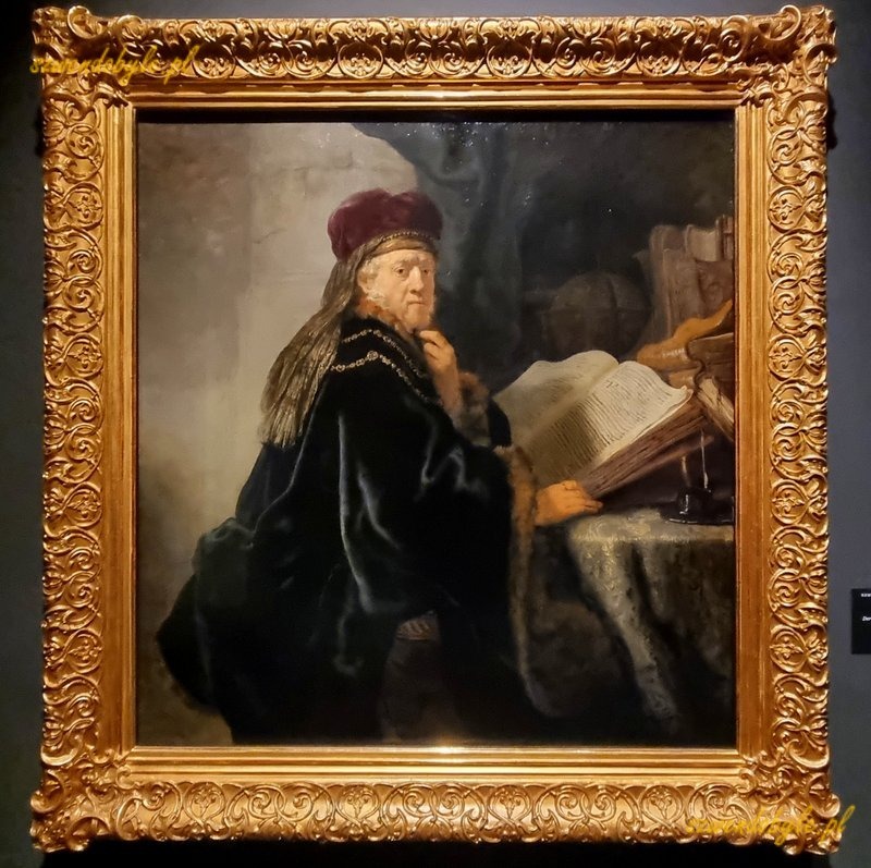 Czechy,Praga. Pałac Schwarzenberg&oacute;w. Obraz Rembrandta "Uczony w swoim gabinecie". 20251226_140209-ink