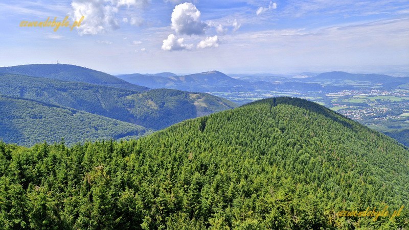 Czechy, Beskid Morawsko-Śląski,Stezka Vala&scaron;ka. Panorama g&oacute;r. 20250809_134854-ink