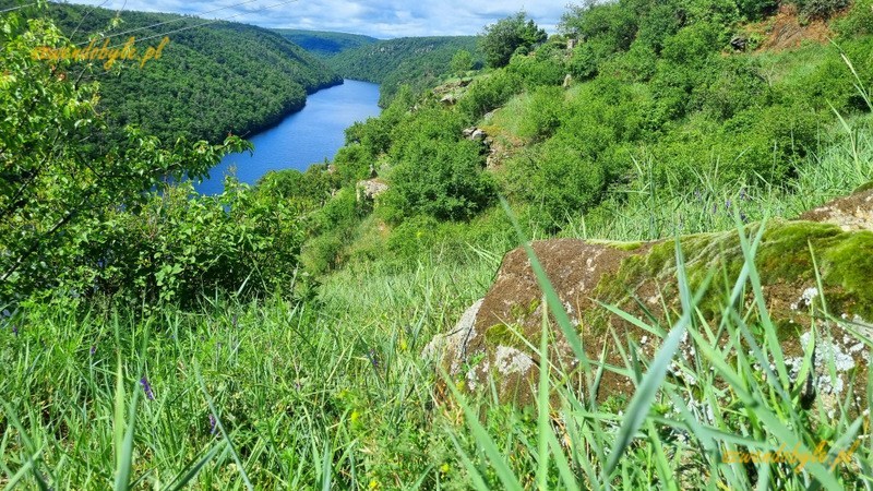 Znojmo, widok na rzekę Dyja i jej wysokie brzegi spod kaplicy św. Eliasza. 20240601_102601-ink