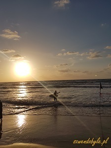 Surfer na plaży