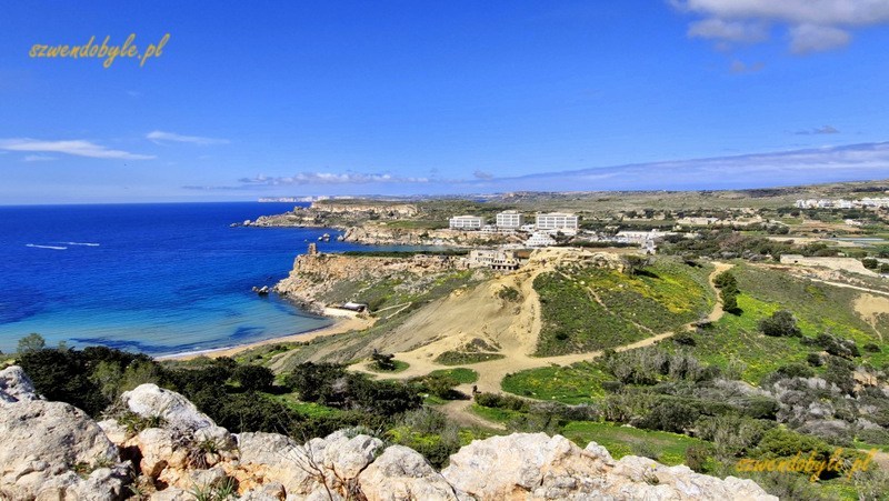 Malta, widok na zatoki Tuffieha i Golden Bay.20250308_125636-ink