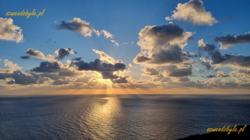 Malta, zachód słońca z klifów Dingli.