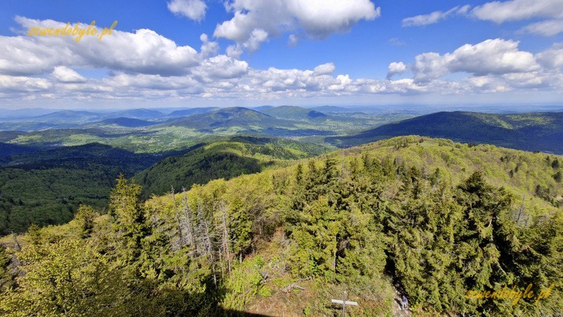 Mogielica, Beskid Wyspowy - widok z wieży. 20250525_103817-ink