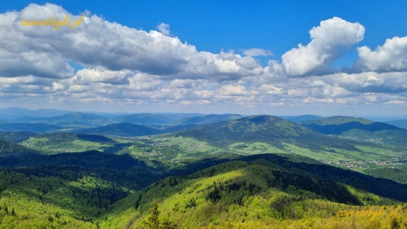 Mogielica, Beskid Wyspowy - widok z wieży. 20250525_105444-ink